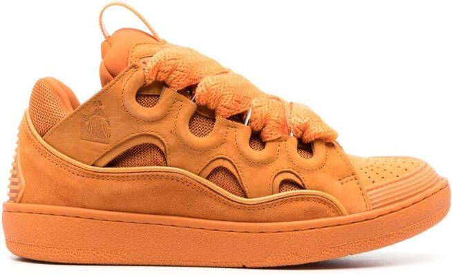 Lanvin leather curb sneakers Orange