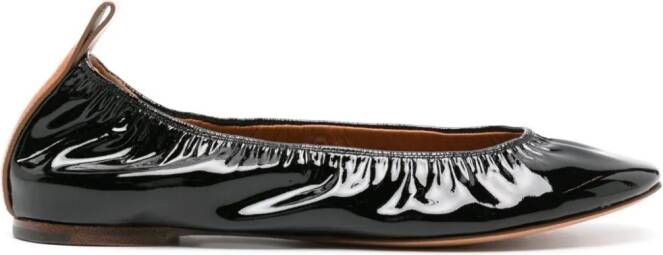 Lanvin patent leather ballerina shoes Black