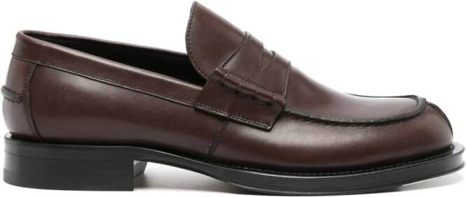 Lanvin penny-slot leather loafers Brown