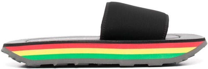 Lanvin rainbow-print sole slides Black