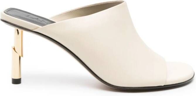 Lanvin Sequence 75mm leather mules Neutrals