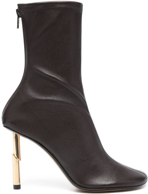 Lanvin Sequence 95mm leather ankle boots Brown