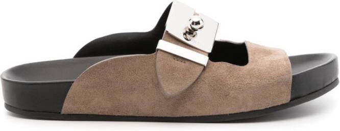 Lanvin side-buckle leather sandals Neutrals