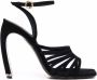 Lanvin square-toe suede heeled sandals Black - Thumbnail 1