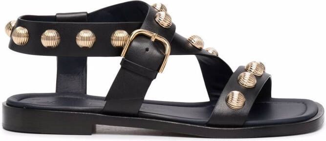 Lanvin studded cross-over strap sandals Black
