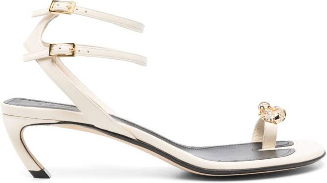 Lanvin Swing 55mm knot-embellished sandals White