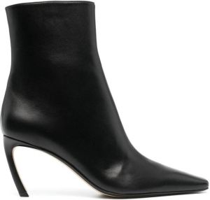 Lanvin Swing 80 leather boots Black