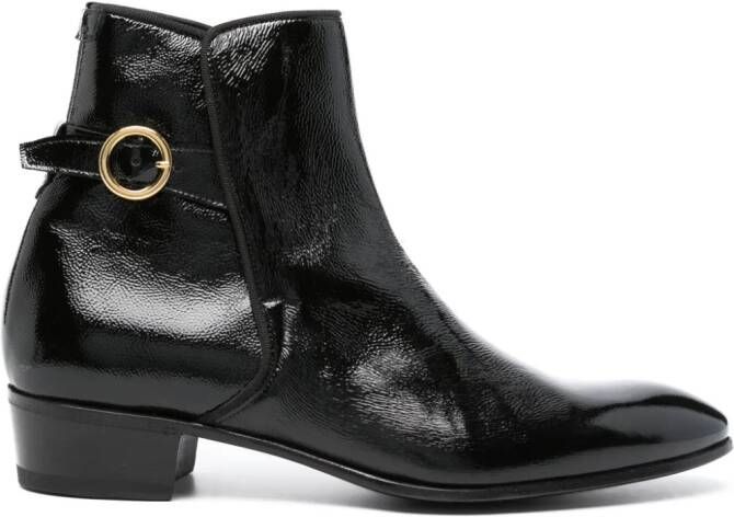 Lardini crinkled leather boots Black