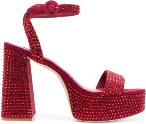 Larroude Dolly 115mm platform sandals Red