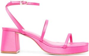 Larroude Gio 70mm block heel sandals Pink
