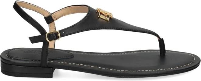 Lauren Ralph Lauren Ellington leather thong sandals Black