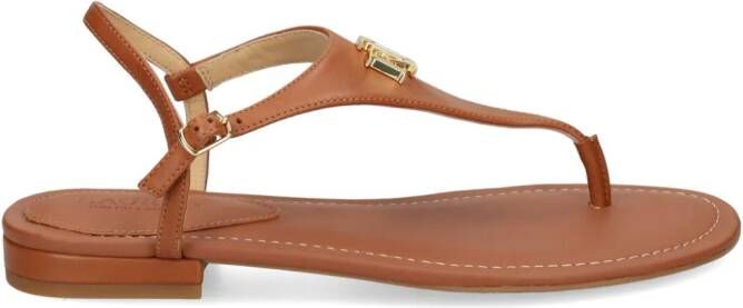 Lauren Ralph Lauren Ellington leather thong sandals Brown