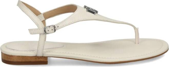 Lauren Ralph Lauren Ellington lizard-embossed leather sandals White