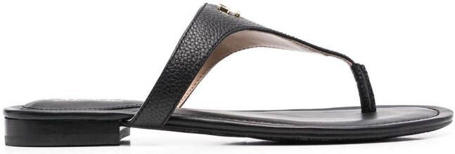 Lauren Ralph Lauren logo-stamp leather sandals Black
