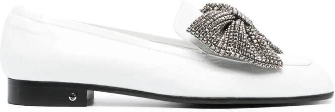 Laurence Dacade Angela bow leather loafers White