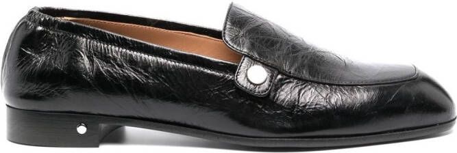 Laurence Dacade creased leather loafers Black