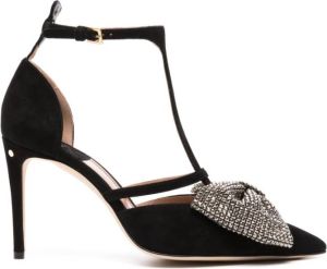 Laurence Dacade Faye Bow 90mm suede pumps Black