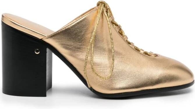 Laurence Dacade Jaimie 85mm leather mules Gold