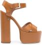 Laurence Dacade Rosella 150mm patent leather sandals Brown - Thumbnail 1