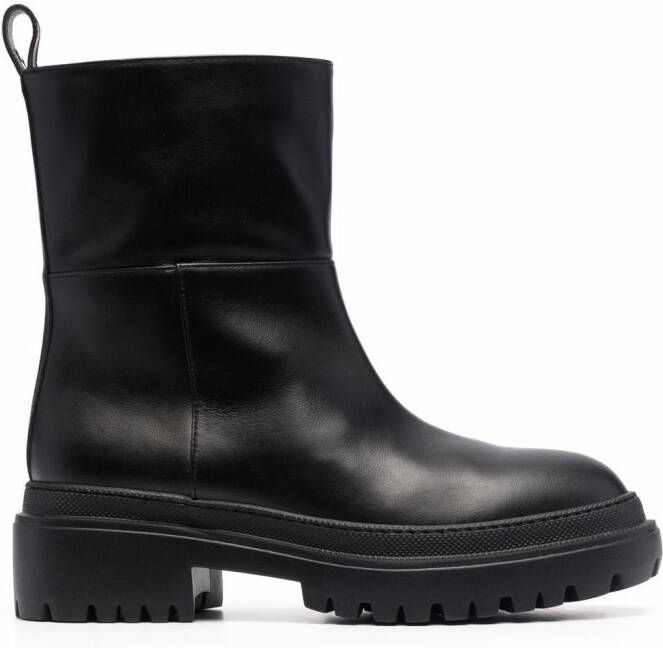 L'Autre Chose ankle-length leather boots Black