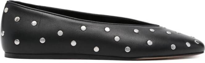 Le Monde Beryl Luna stud-embellished leather ballerina shoes Black