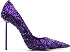 Le Silla 110mm crystal-embellished leather pumps Purple
