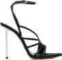 Le Silla 115mm glittered satin sandals Black - Thumbnail 1