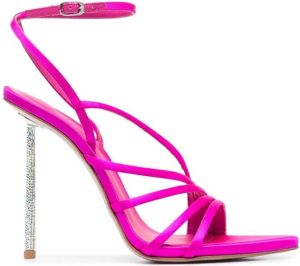 Le Silla 115mm glittered satin sandals Pink