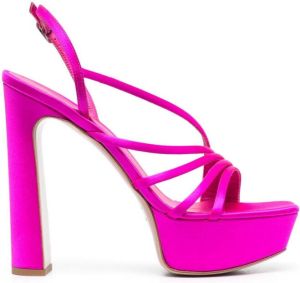 Le Silla 145mm platform slingback sandals Pink