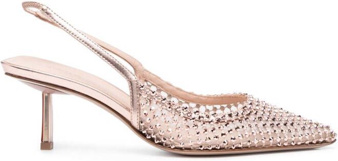 Le Silla 70mm studded pointed pumps Pink