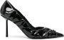 Le Silla 95mm textured-finish leather pumps Black - Thumbnail 1