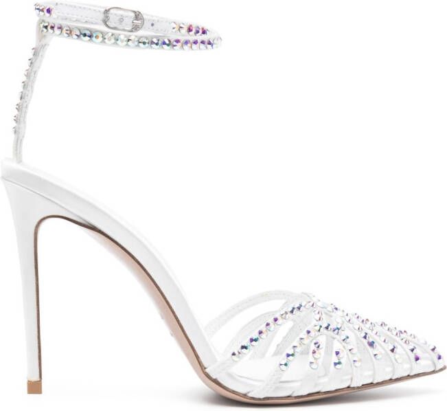 Le Silla Afrodite 110mm crystal-embellished sandals White