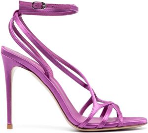 Le Silla Belen 100mm leather sandals Purple