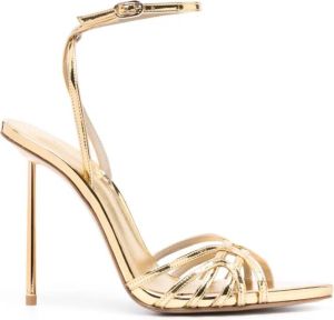 Le Silla Bella 115mm metallic-finish sandals Gold