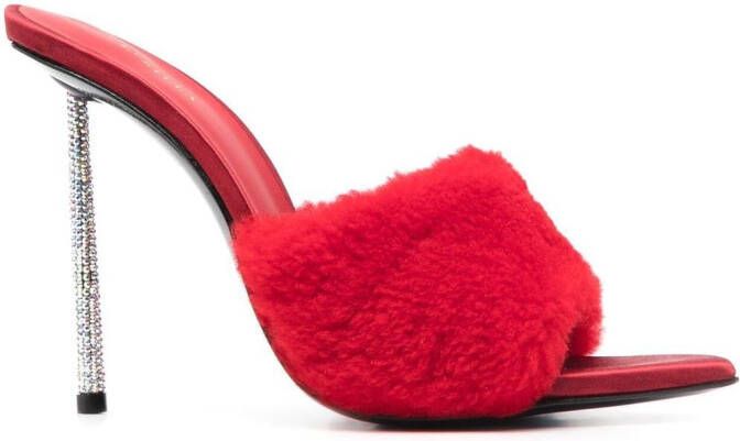 Le Silla Bella 115mm rhinestone-embellished mules Red