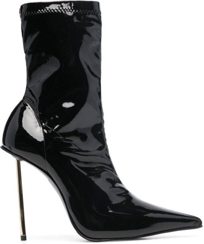Le Silla Bella 120mm high-shine ankle boots Black