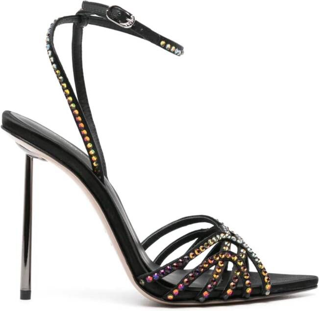 Le Silla Bella 120mm rhinestone-embellished sandals Black