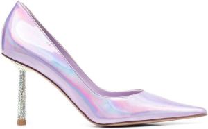Le Silla Bella iridescent-finish pumps Purple