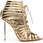 Le Silla Cage 120mm patent-leather sandals Gold - Thumbnail 1
