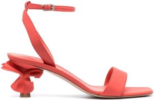 Le Silla Candy bow-shaped leather sandals Orange