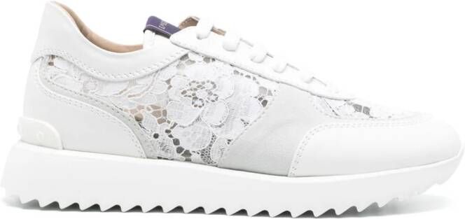 Le Silla chantilly-lace leather sneakers White