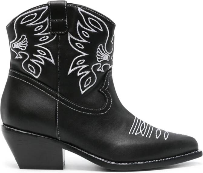 Le Silla Christine 70mm leather boots Black