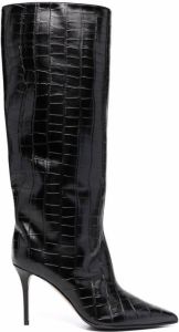 Le Silla crocodile-effect knee-high boots Black