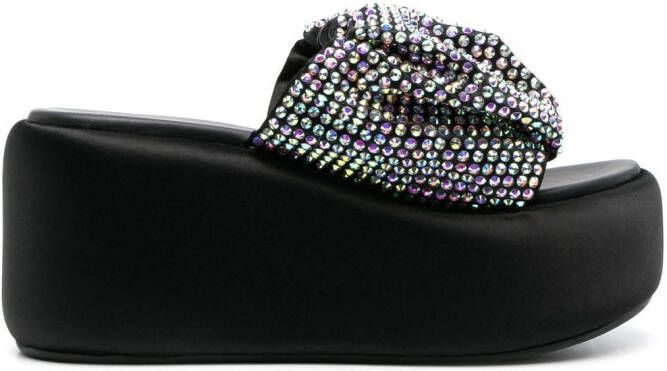 Le Silla crystal-embellished platform sandals Black