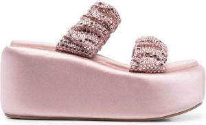 Le Silla crystal-embellished platform sandals Pink