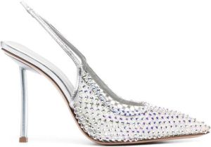 Le Silla crystal-embellished slingback pumps Silver