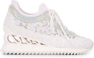 Le Silla embellished lace detail sneakers White