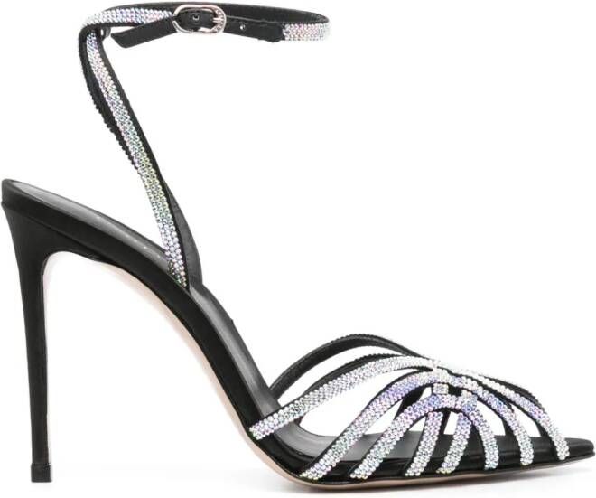 Le Silla Embrace 105mm crystal-embellished sandals Black