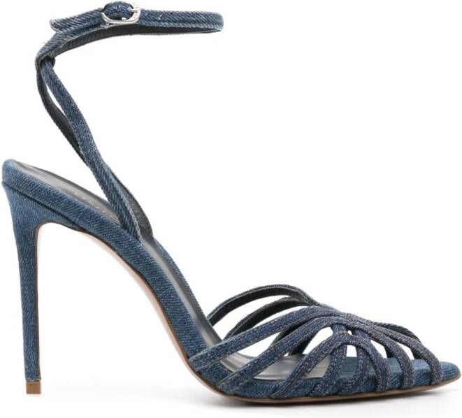 Le Silla Embrace 110mm denim sandals Blue