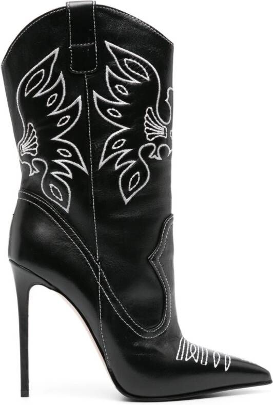 Le Silla Eva 120mm cowboy boots Black